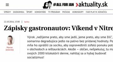 Zápisky gastronautov: Víkend v Nitre - Aktuality.sk 10/2016